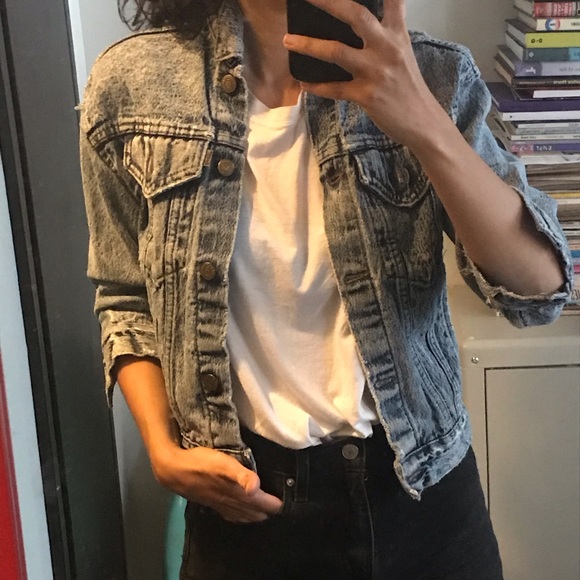 vintage orange tab Levi’s jean jacket xs - Picture 2 of 8